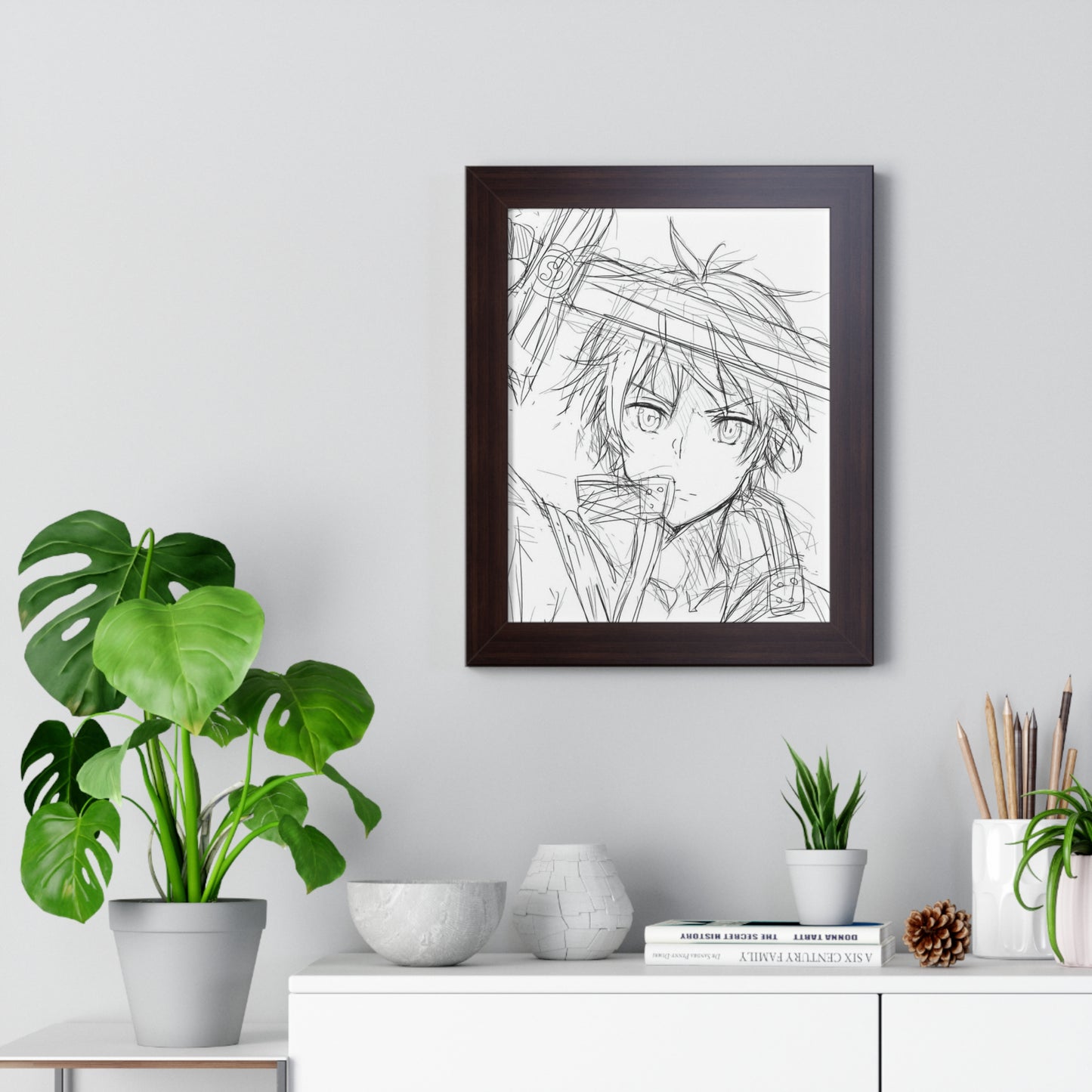 Kirito Panel Sketch Framed Vertical Poster