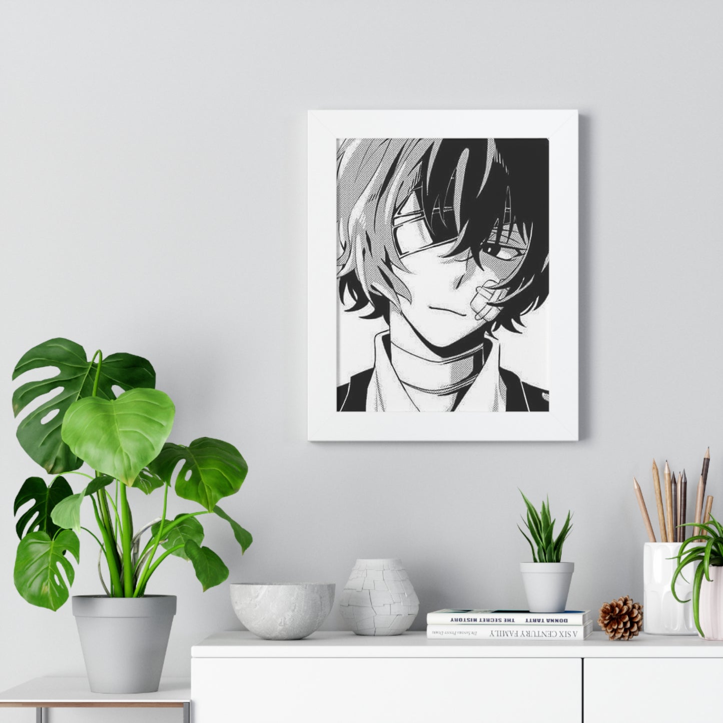 Dazai panel Framed Vertical Poster