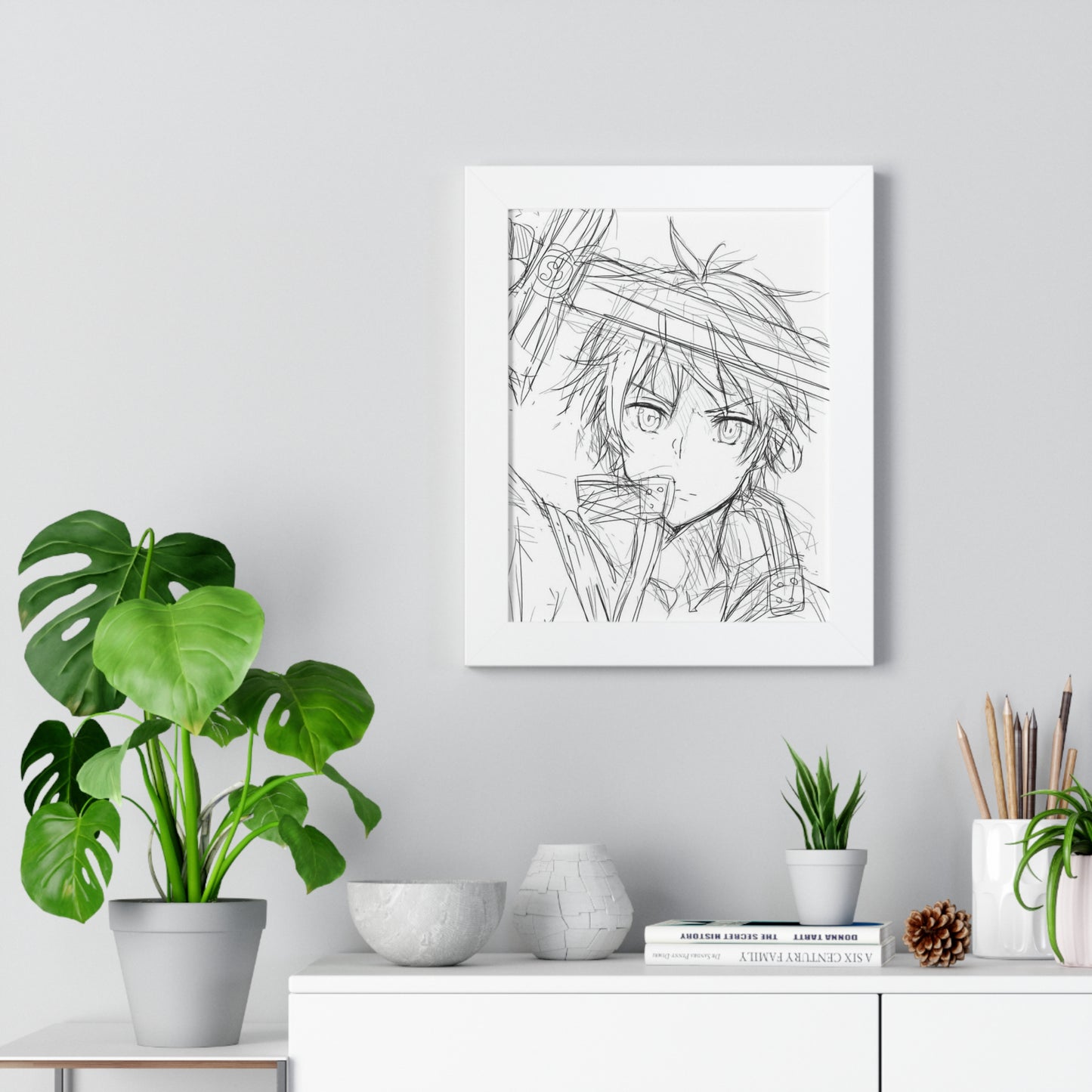 Kirito Panel Sketch Framed Vertical Poster