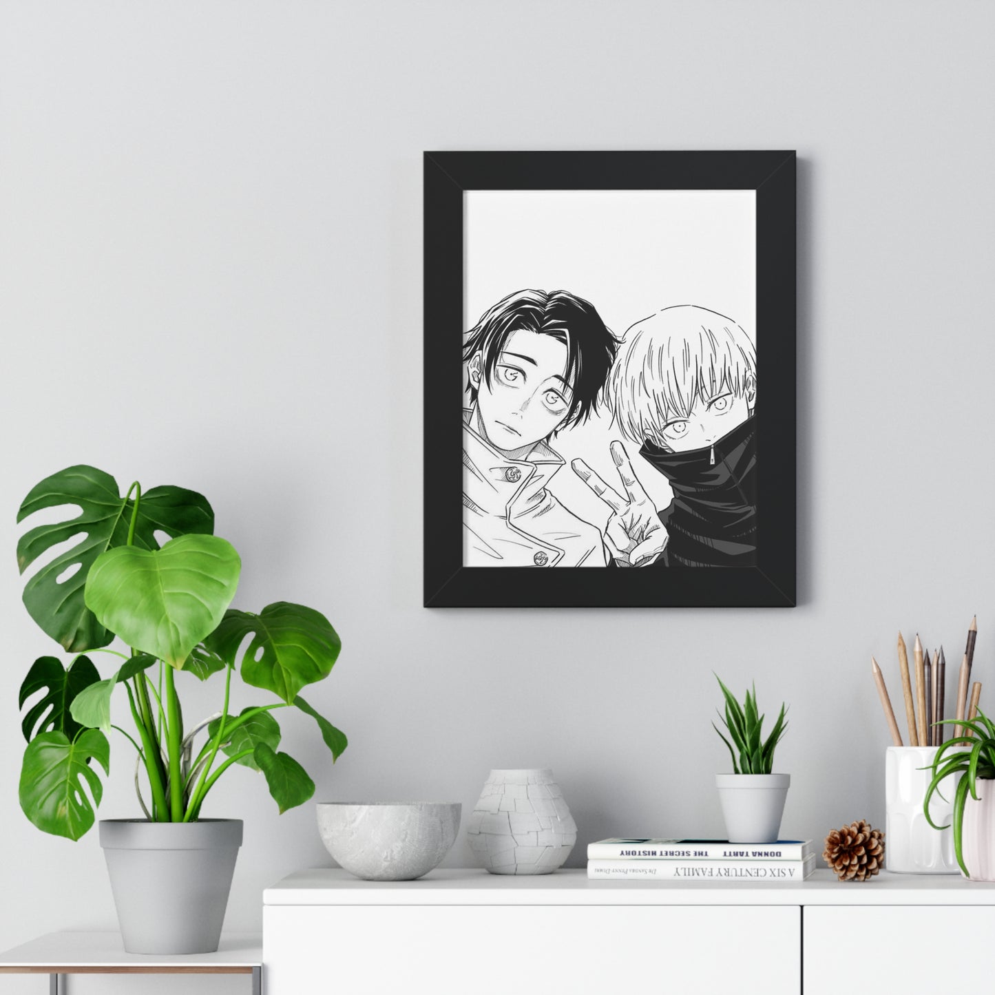 Yuta & Inumaki Framed Vertical Poster