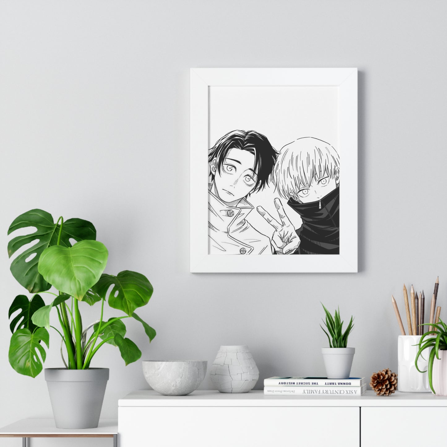 Yuta & Inumaki Framed Vertical Poster