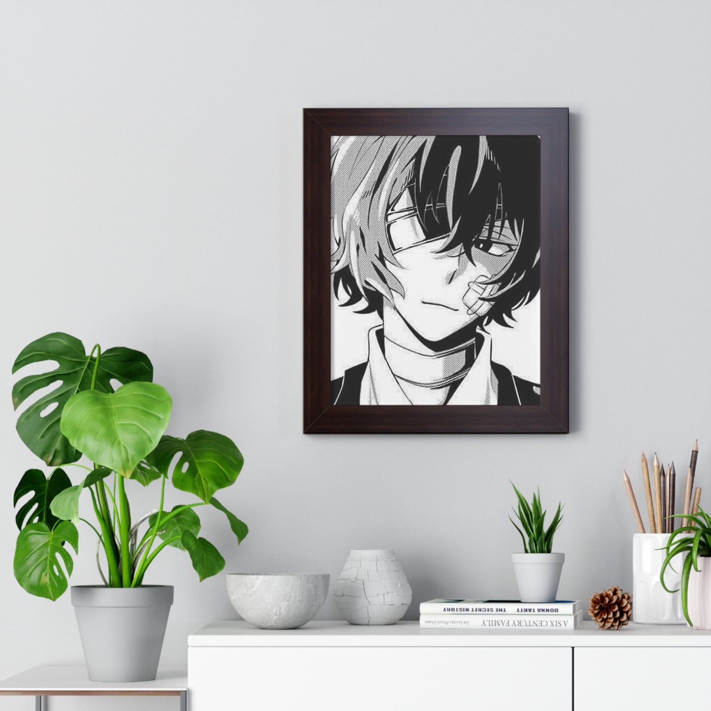 Dazai panel Framed Vertical Poster