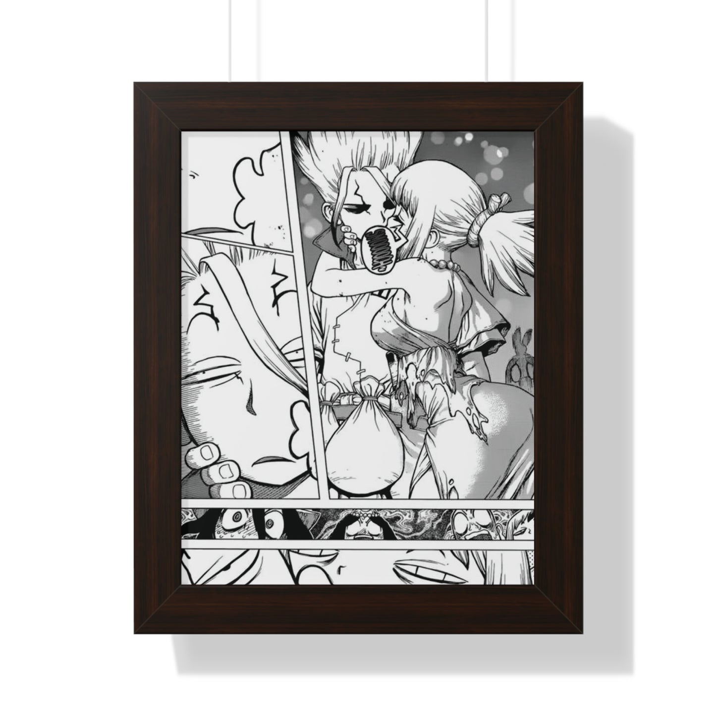 Senku Kiss Panel Framed Vertical Poster