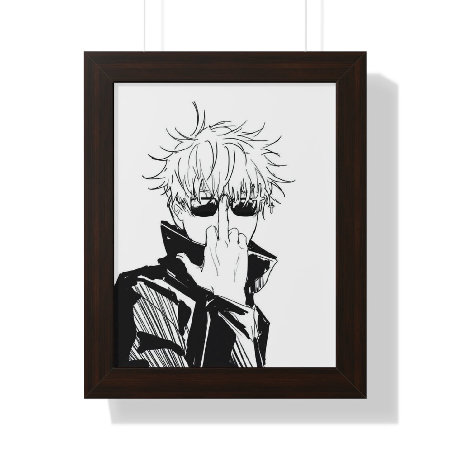 Gojo Finger Framed Vertical Poster