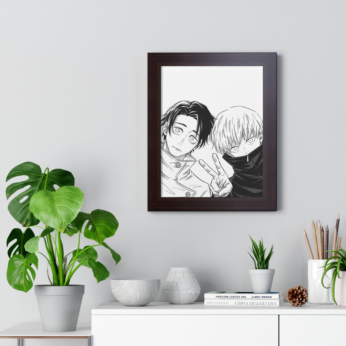 Yuta & Inumaki Framed Vertical Poster