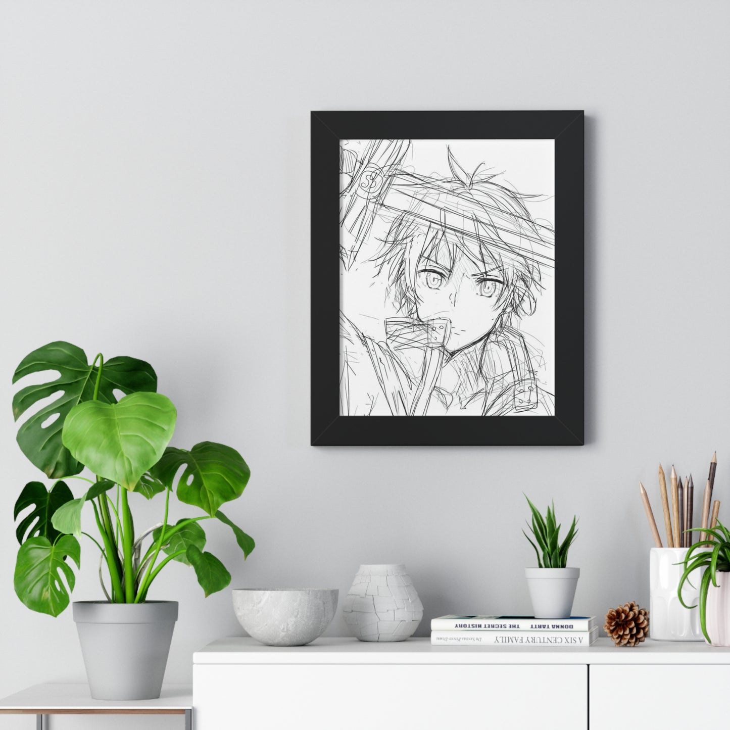 Kirito Panel Sketch Framed Vertical Poster