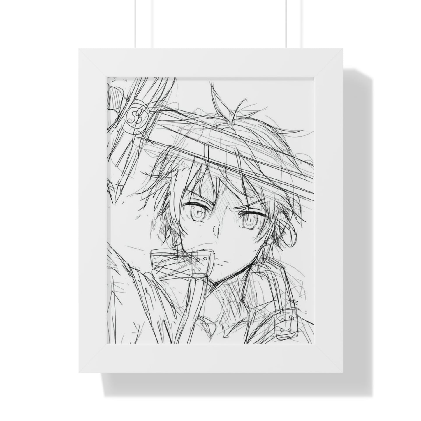 Kirito Panel Sketch Framed Vertical Poster