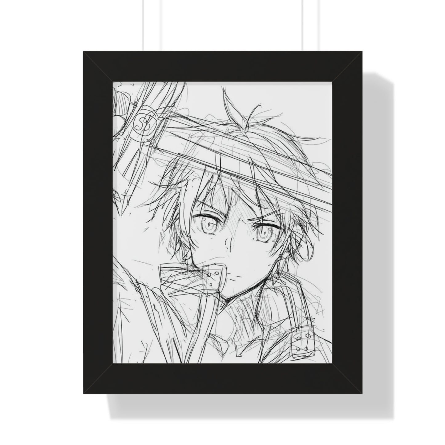 Kirito Panel Sketch Framed Vertical Poster