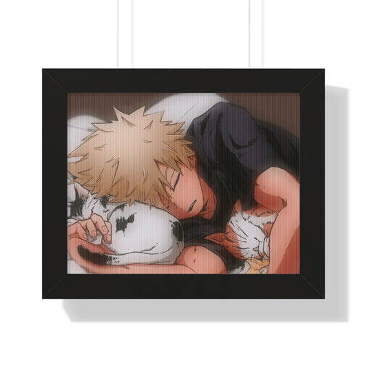 Bakugo Snuggles Framed Horizontal Poster