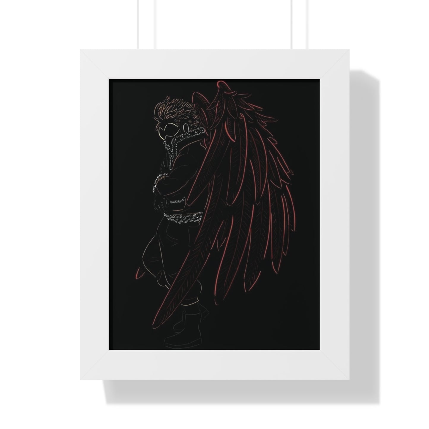 Hawks Outline Framed Vertical Poster